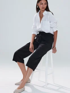 - Culottes van linnenmix met taillekoord*Next