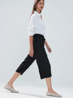 - Culottes van linnenmix met taillekoord*Next