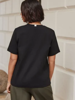 Zwart - Dik T-shirt met ronde hals en korte mouwen*Next Discount