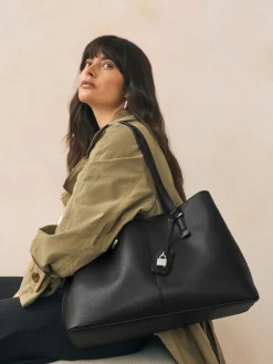 Zwart - Draagtas met structuur*Next New