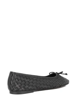 Zwart - Heat Woven Ballerina Shoes*Dune London Best