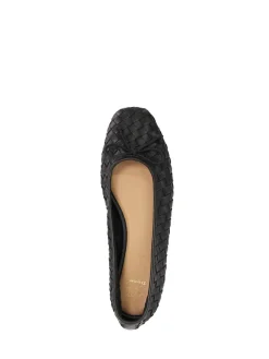 Zwart - Heat Woven Ballerina Shoes*Dune London Best