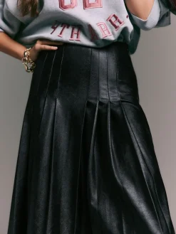 - Faux Leather Midi Kilt Skirt*Next Hot