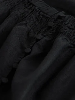 - Flutter Sleeve Button Front Top With Linen*Next Online