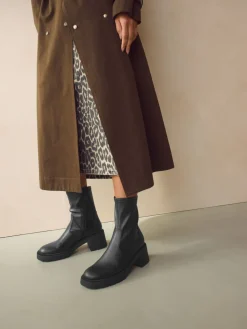 Zwart - Forever Comfort® - Enkellange soklaarzen met grove zool*Next Discount