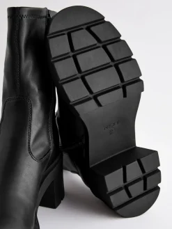 Zwart - Forever Comfort® - Enkellange soklaarzen met grove zool*Next Discount