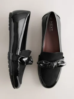 Zwart - Forever Comfort® Bow Round Toe Loafers*Next Clearance