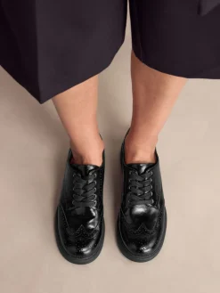 Zwart - Forever Comfort® Chunky Brogue Lace Up Shoes*Next New