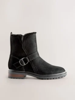 - Forever Comfort® Faux Fur Hardware Ankle Boots*Next New