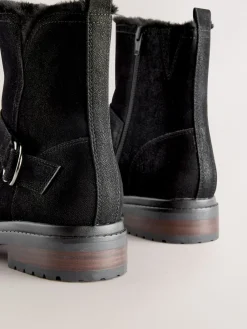 - Forever Comfort® Faux Fur Hardware Ankle Boots*Next New