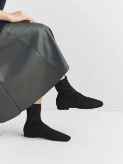 Zwart - Forever Comfort® Flat Sock Ankle Boots*Next Hot