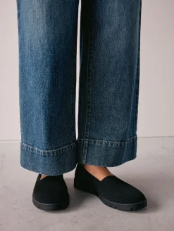 Zwart - Forever Comfort® Knitted Slip On Shoes*Next Hot