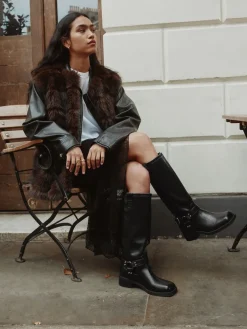 - Forever Comfort® Knee High Biker Boots*Next Clearance