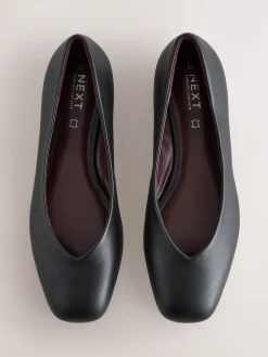 - Forever Comfort® Leather Square Toe Ballerina Flats*Next Online