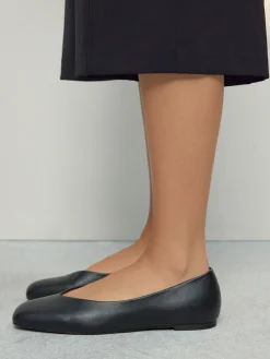 - Forever Comfort® Leather Square Toe Ballerina Flats*Next Online