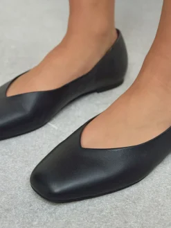 - Forever Comfort® Leather Square Toe Ballerina Flats*Next Online