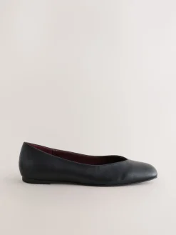 - Forever Comfort® Leather Square Toe Ballerina Flats*Next Online