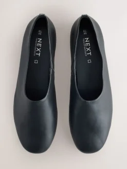 Zwart - Forever Comfort® Leather Hight Cut Ballet Flats*Next