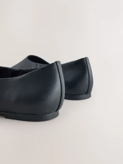 Zwart - Forever Comfort® Leather Hight Cut Ballet Flats*Next