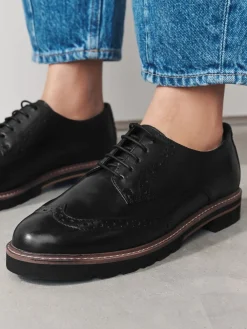 Zwart - Forever Comfort® Leather Brogue Detailing Chunky Sole Lace-Up Shoes*Next Discount