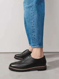 Zwart - Forever Comfort® Leather Brogue Detailing Chunky Sole Lace-Up Shoes*Next Discount