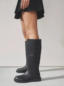 - Forever Comfort® leren kniehoge laarzen met ronde neus en plateauzool*Next Online