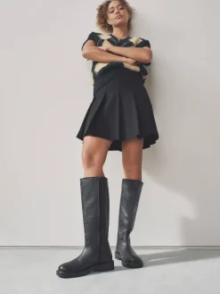 - Forever Comfort® leren kniehoge laarzen met ronde neus en plateauzool*Next Online