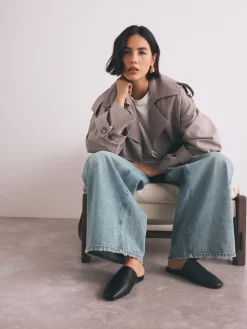 - Forever Comfort® muiltjes met hoge uitsnijding en vierkante neus*Next New