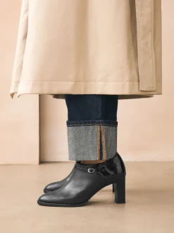 Zwart - Forever Comfort® Round Toe Block Heel Buckle Detail Shoe Boots*Next Outlet