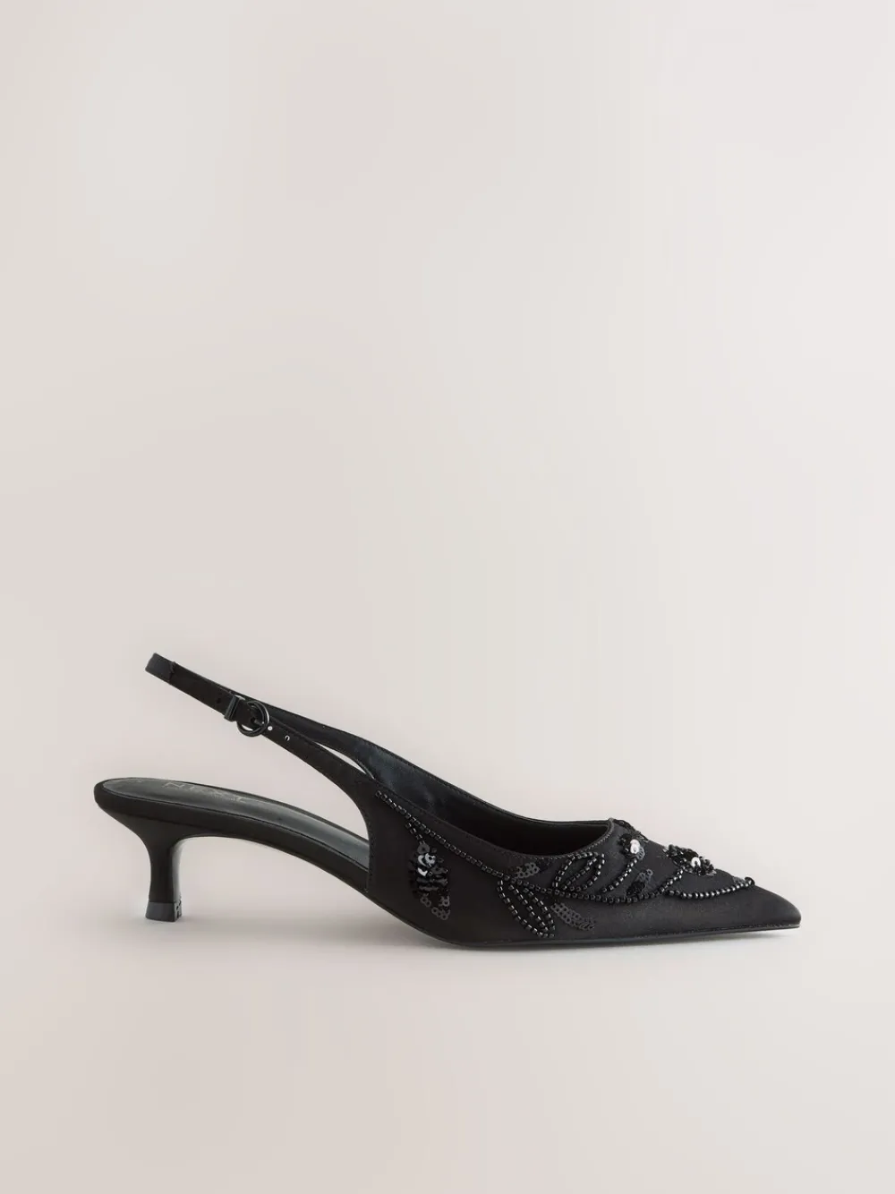 - Forever Comfort satijnen slingbacks met kralen en hakje*Next New
