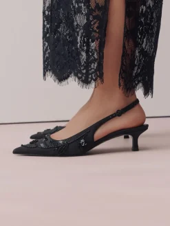 - Forever Comfort satijnen slingbacks met kralen en hakje*Next New