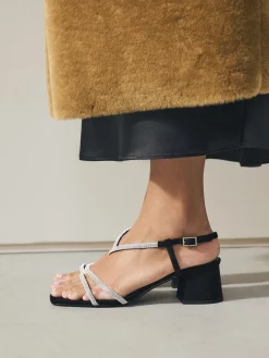 - Forever Comfort Square Toe Jewelled Strappy Block Heeled Sandals*Next Online