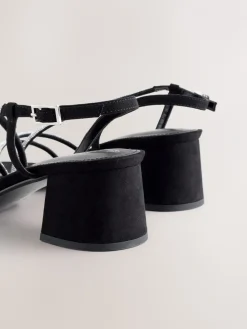 - Forever Comfort Square Toe Jewelled Strappy Block Heeled Sandals*Next Online