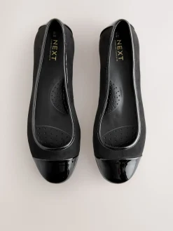 Zwart - Forever Comfort® Toe Cap Ballerina Shoes*Next New