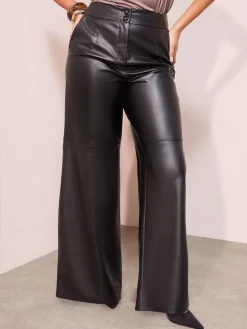 - X Lucy Mecklenburgh Faux Leather Tailored Wide Leg Trousers*Friends Like These Clearance