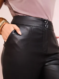 - X Lucy Mecklenburgh Faux Leather Tailored Wide Leg Trousers*Friends Like These Clearance