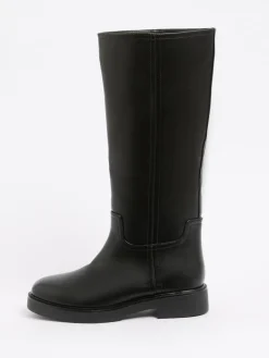 - Faux Leather Casual Flat Pull On Knee High Long Riding Boots*Friends Like These Best