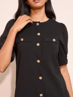 - Pleat Peplum Hem Mini Dress*Friends Like These Outlet