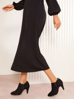 - Mid Heel Mix Material Ankle Boots*Friends Like These Discount