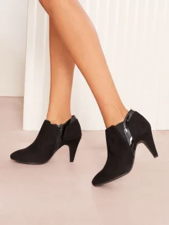 - Mid Heel Mix Material Ankle Boots*Friends Like These Discount
