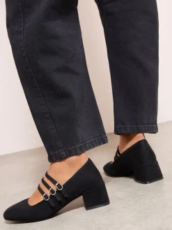 - Triple Strap Low Block Heel Smart Mary Jane Court Shoes*Friends Like These Sale