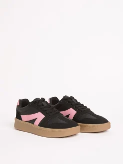 Zwart - Lace Up Retro Gumsole Sports Trainers*Friends Like These Clearance