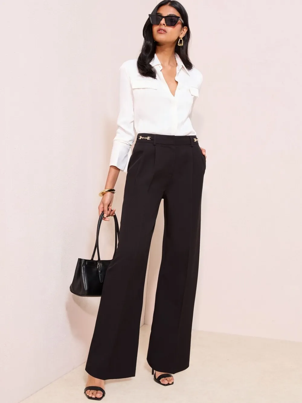 - X Lucy Mecklenburgh Snaffle Trim Premium Wide Leg Trousers*Friends Like These Discount