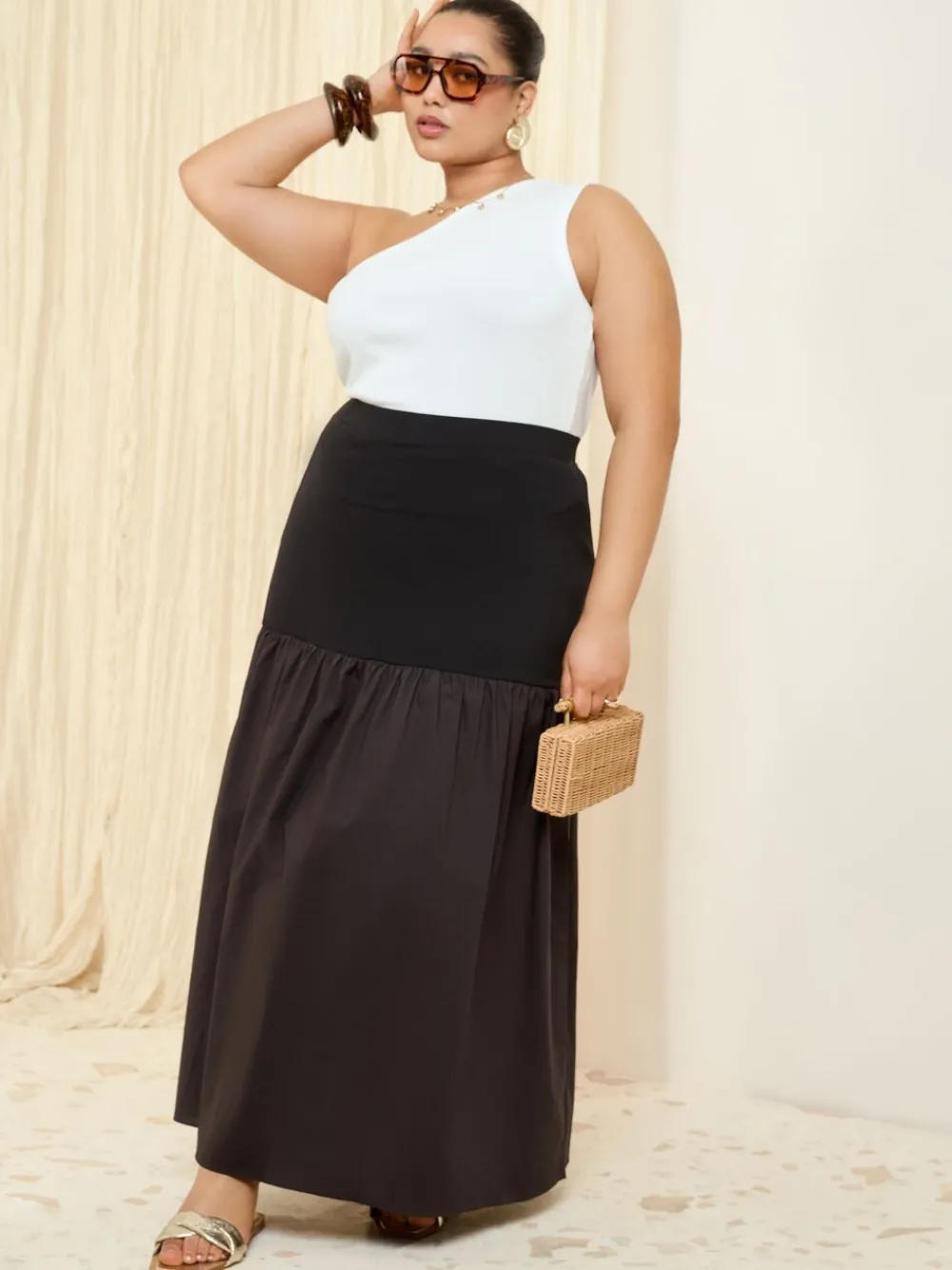 Zwart - Maxi-rok met verlaagde taille*Friends Like These Best