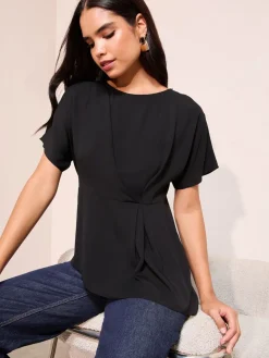 - Pleated Waist Detail Short Sleeve Blouse*Friends Like These Online
