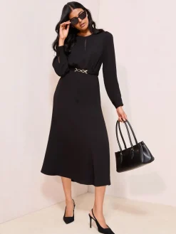 - - Midi-jurk met bit en uitsnijding*Friends Like These Best