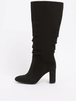 - Ruched Block Heel Knee High Long Faux Suede Boots*Friends Like These Hot