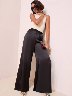 - Super Wide Leg Satin Trousers*Friends Like These Best