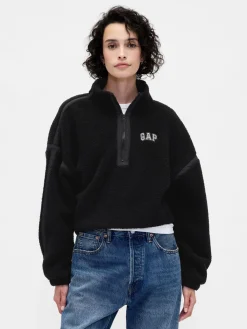 - Oversized Cropped Sherpa Half-Zip Fleece*Gap Best