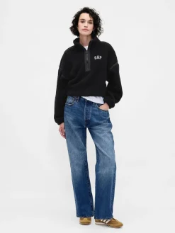 - Oversized Cropped Sherpa Half-Zip Fleece*Gap Best